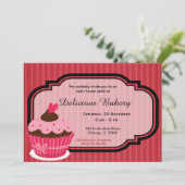 Invitation Boulangerie Cupcake (Debout devant)