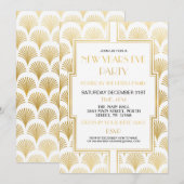 Invitation Boule à facettes blanche de fête de Gatsby du Nouv (Devant / Derrière)