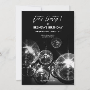 Invitation Boule à facettes Lumières Faisons la fête