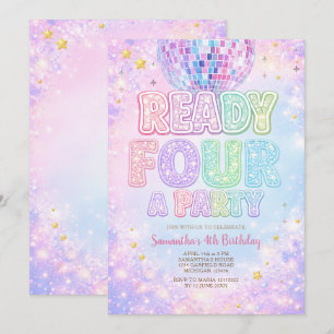 Invitation Boule à facettes prête POUR une fête d'anniversair