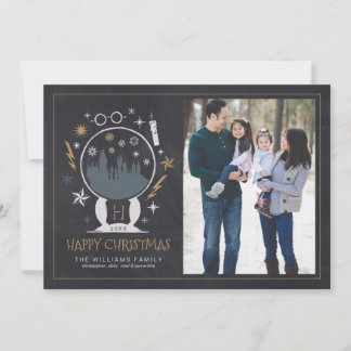 Invitation Boule à neige HOGWARTS™ | Joyeux Noël tableau noir