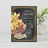 Invitation Boule Basket en or noir (Debout devant)