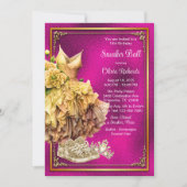 Invitation Boule Basket en or rose chaud (Devant)