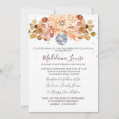 Invitation Boule bat mitzvah Floral Orange Disco (Devant)