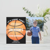 Invitation Boule complète noir photo Basket Ball Blanc (Debout devant)