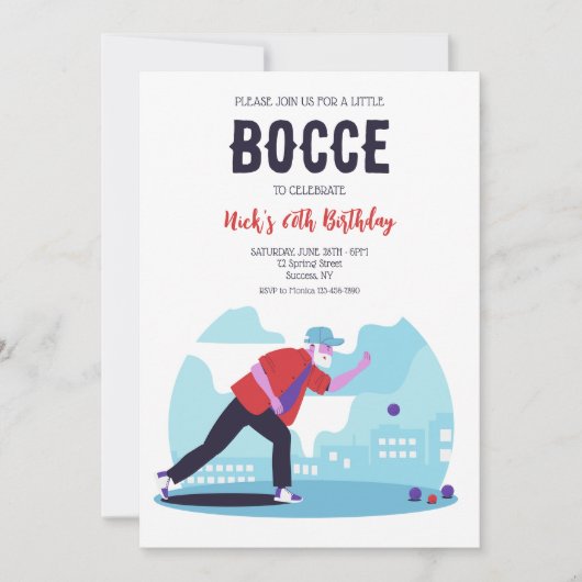 Invitation Boule de Bocce  (Devant)