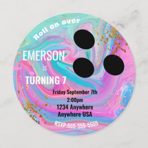 Invitation BOULE de BOWLING de garçons, bowling, fête