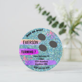 Invitation BOULE de BOWLING de parties scintillantes, (Debout devant)