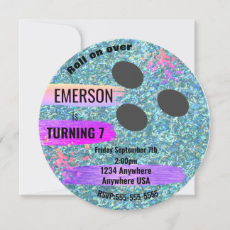 Invitation BOULE de BOWLING de parties scintillantes,