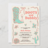 Invitation Boule de corail bottes bulle douche nuptiale (Devant)