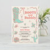 Invitation Boule de corail bottes bulle douche nuptiale (Debout devant)