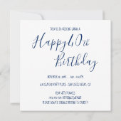 Invitation Boule de crabe bleu de la Marine Anniversaire (Dos)