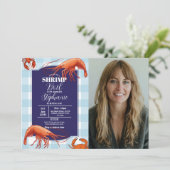 Invitation Boule de crevettes Anniversaire Fête Crabe de frui (Debout devant)