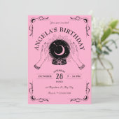 Invitation Boule de cristal de lune rose noire (Debout devant)