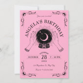 Invitation Boule de cristal de lune rose noire (Devant)