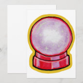 Invitation Boule de cristal pastel (Devant / Derrière)