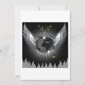 Invitation Boule De Disco Avec Des Ailes (Devant)