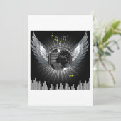 Invitation Boule De Disco Avec Des Ailes (Debout devant)