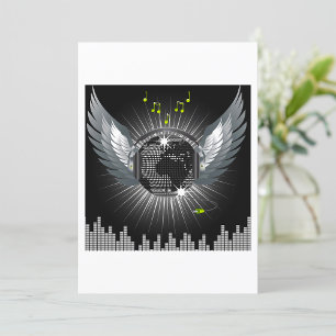Invitation Boule De Disco Avec Des Ailes