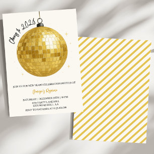 Invitation Boule de Disco Champagne Nouvel An 2026