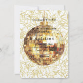 Invitation Boule de disco Glam Glitzy Or Blanc Anniversaire (Devant)