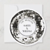 Invitation Boule de disco rétro Mariage (Devant)
