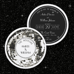 Invitation Boule de disco rétro Mariage