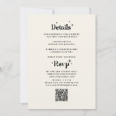 Invitation Boule de Disco Rétro Mariage Noir Blanc (Dos)