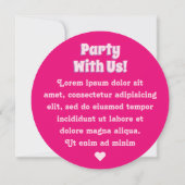 Invitation Boule de disco rose rétro PERSONALISÉE (Dos)