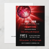 Invitation Boule de disco rouge (Devant / Derrière)