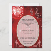 Invitation Boule de Disco Rouge et Talons Changement de Plans (Dos)