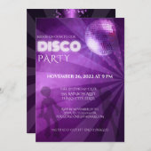 Invitation Boule de disco violet cool Fête (Devant / Derrière)