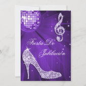 Invitation Boule de discothèque, talons brillants Retraite (Devant)