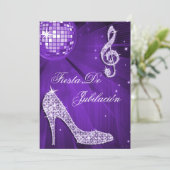 Invitation Boule de discothèque, talons brillants Retraite (Debout devant)