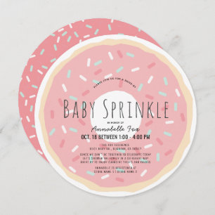 Invitation Boule de Donut rose Drive by Baby Sprinkle Shower