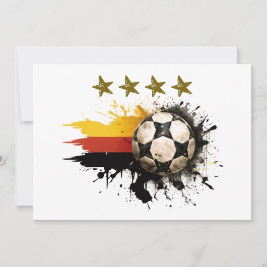 Invitation Boule de football avec drapeau allemand et quatre  (Devant)