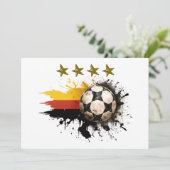 Invitation Boule de football avec drapeau allemand et quatre  (Debout devant)