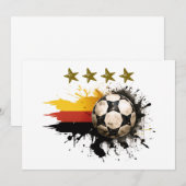 Invitation Boule de football avec drapeau allemand et quatre  (Devant / Derrière)
