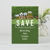 Invitation Boule de football Enregistrer la date Anniversaire (Debout devant)