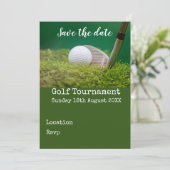 Invitation Boule de golf avec club de golf sur vert enregistr (Debout devant)