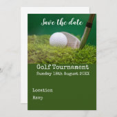 Invitation Boule de golf avec club de golf sur vert enregistr (Devant / Derrière)