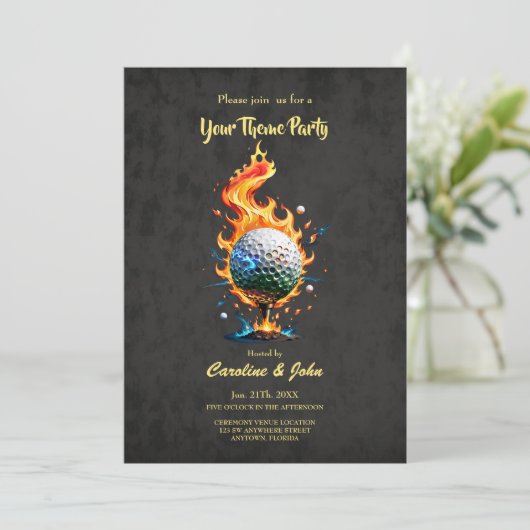 Invitation Boule de golf blanche (Debout devant)