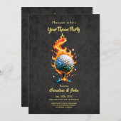 Invitation Boule de golf blanche (Devant / Derrière)