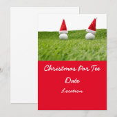 Invitation Boule de golf en vert pour la fête de Noël (Devant / Derrière)