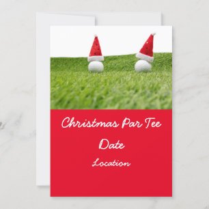 Invitation Boule de golf en vert pour la fête de Noël