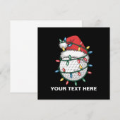 Invitation Boule de golf personnalisée Santa Hat lumières de  (Devant / Derrière)
