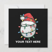 Invitation Boule de golf personnalisée Santa Hat lumières de  (Devant)
