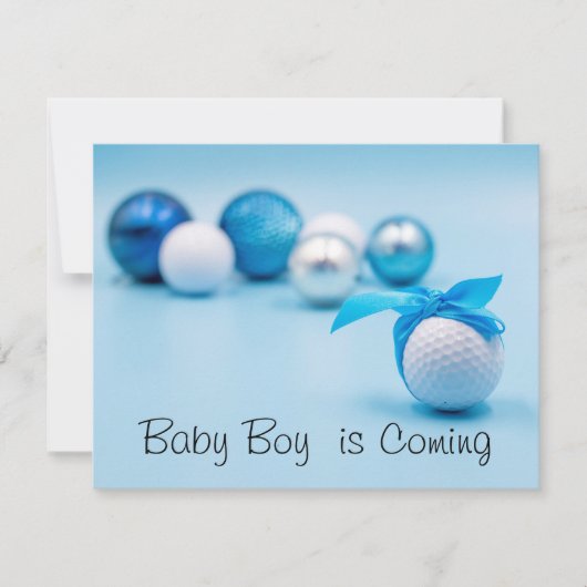 Invitation Boule de golf pour bébé Boy est venu avec le ruban (Devant)