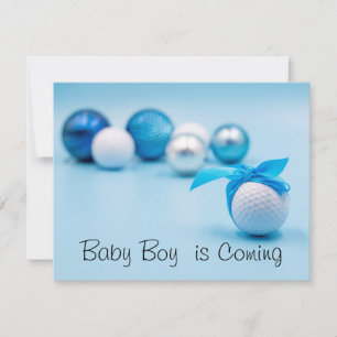 Invitation Boule de golf pour bébé Boy est venu avec le ruban