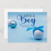 Invitation Boule de golf pour bébé Boy est venu avec le ruban (Devant / Derrière)